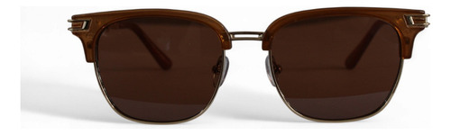 Lentes De Sol Estilo Retro Elegante Con Varilla Metálica Cafe Claro Marrón Oscuro Marrón Oscuro