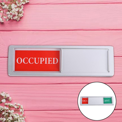 Oficina Letrero Placa Puerta Cuarto Aseo Plata Ocupada Y