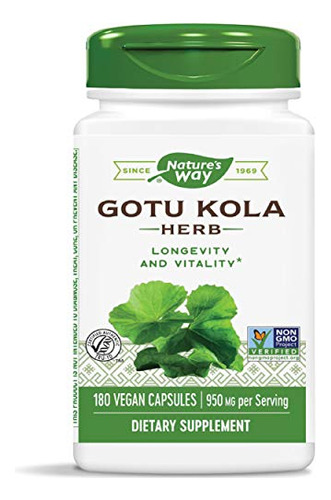 Suplemento Nature's Way Gotu Kola Herb 180 Vcaps 950mg
