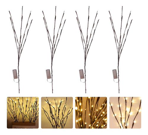 6pcs Luces De Rama Led Decoración Lámparas Blanco Cálido Led