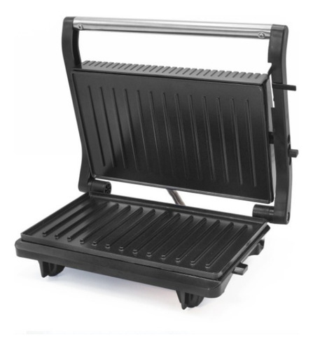 Grill Elétrico Sanduicheira Inox Antiaderente Torradeira Cor Preto 110V