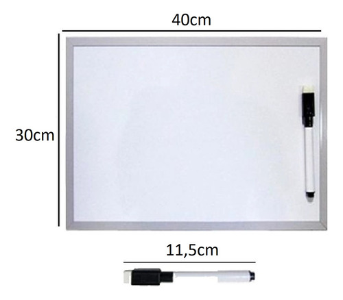 2 Quadros Magnético Branco Lousa 30x40cm Caneta E Apagador