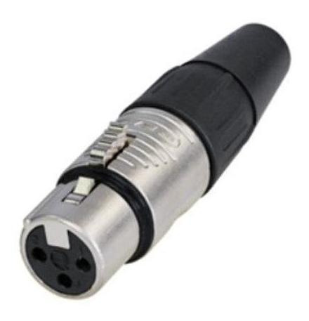 Plug Xlr Hembra 3 Pines En Niquel Rean Rc3f