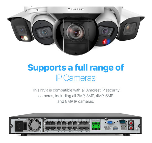 Nvr Amcrest Nv4232e-16p-ei 32 Canales 4k Con Reconocimiento