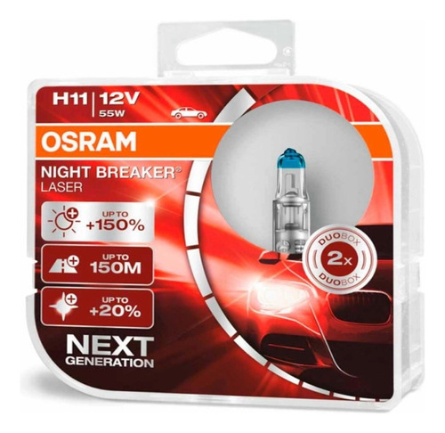 Bombillos Osram H11 Night Breaker Laser Next Generation 150%