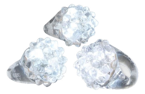 20 Anillos Luminosos De Goma Con Luz Led Blanca Batucada Color Transparente