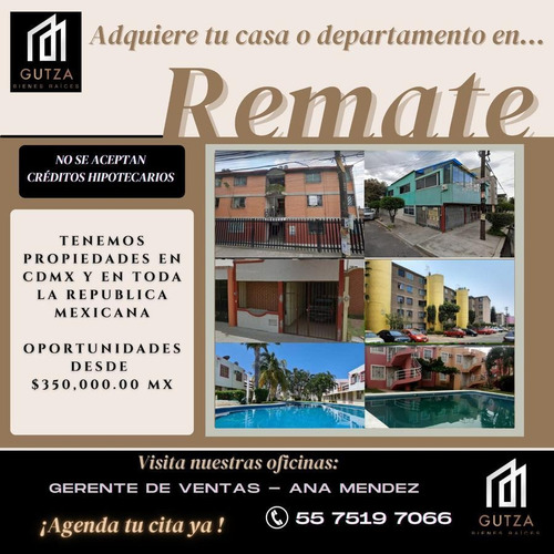 Imagen 1 de 12 de Vendo Departamento En Coyoacan Cdmx Remates Bancarios Tenemos Propiedades En Todo Mexico Ak