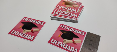 Stickers Felicidades Licenciada Recibida Graduacion X30u