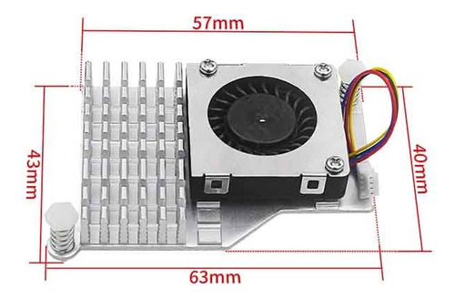 Kit Disipador Aluminio + Fan P/raspberry Pi 5 Cooler Activo