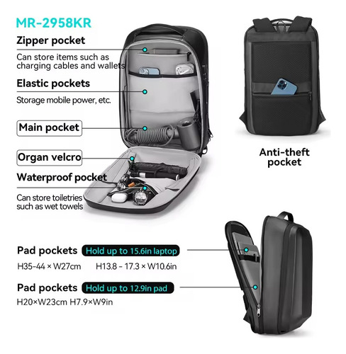 Mochila Premium Notebook 15,6 Trava Segurança Tsa E Carteira