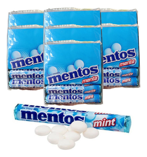 Mentos Caramelos Menta 5 Caja De 12 Rollos C/u Total 60