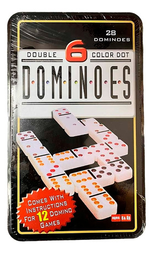 Domino Doble 6 Lata 28 Fichas Color Bisonte Casa Valente
