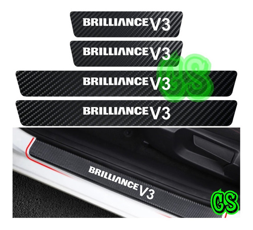 Sticker Adhesivo Cubre Zocalo Brilliance V3 Fibra Carbono