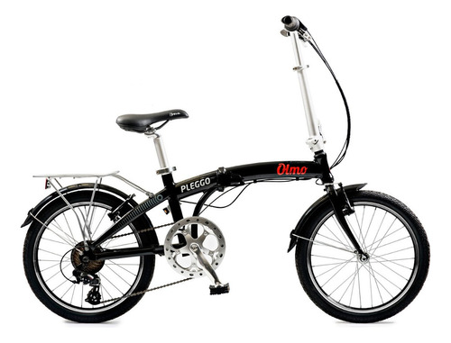 Bicicleta Olmo Pleggo Full R20 6v freno v-brakes color negro/rojo  