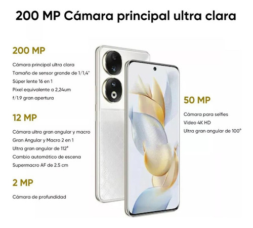 Smartphone Honor 90 5g Dual Sim Teléfono 256gb 8gb Ram Celular 5000 Mah 6.7 Pulgadas Cyan