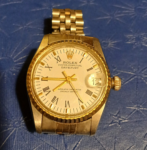 Rolex Datejust Metal Pulsera Funcionando Automatico Plateado Plateado Dorado (Usado)