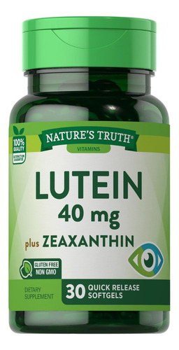Luteina 40mg + Zeaxantina Salud Ocular 30 Cap Nature's Truth