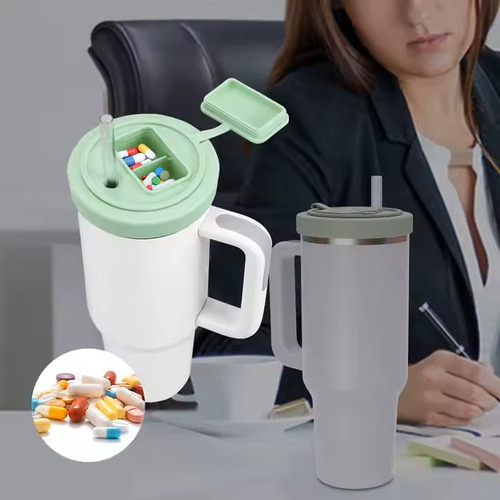 Set Silicona Infusiones / Pastillero Tapa P/vaso Standley Verde Liso