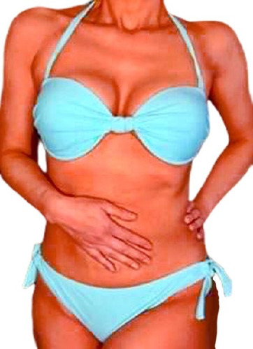 Imagen 1 de 4 de Bikini 3 Piezas: 1 Top Copa Con Horma, Aros + 2 Calzones