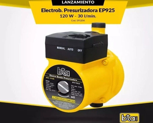 Imagen 3 de 6 de Bomba Presurizadora Nueva Bta 120 W Elevador Presión Baño