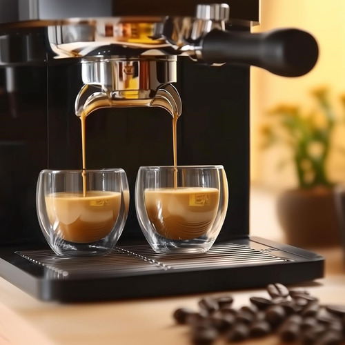 Set 6 Tazas Espresso Doble Pared 80ml Frio Caliente Sin Asa Transparente
