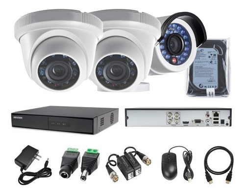 Kit 3 Cámaras Seguridad Fullhd 1080p Hikvision 500gb