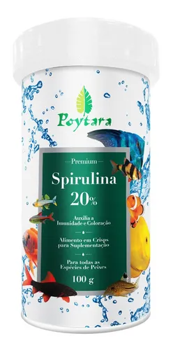 Ração Poytara Spirulina 20% - Pote 100g