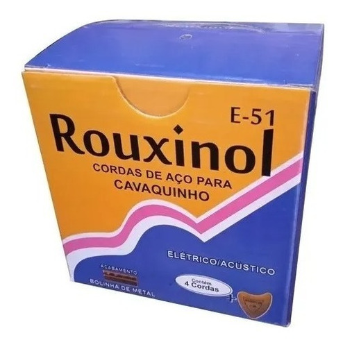 Caixa 12 Encordoamentos Cavaco Rouxinol E - 51 Bolinha