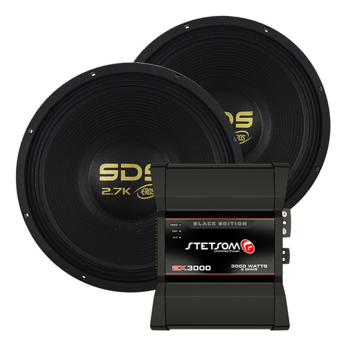 Kit 2 Woofer E15 Sds2.7k 2700rms Modulo Stetsom Ex3000 Black