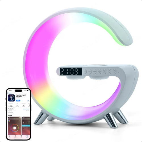 Luminária G-speaker Smart Station Rgb Wireless E Carregador
