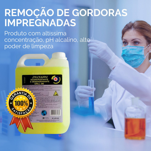 Imagem 2 de 7 de Litros Limpa Chapas Coifas Fritadeiras 4 Galões De 5lt