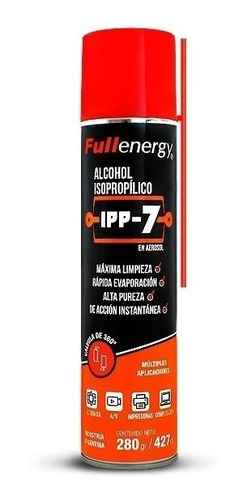Imagen 1 de 1 de Alcohol Isopropílico De Alta Pureza Aerosol Full Ipp-7 280gr