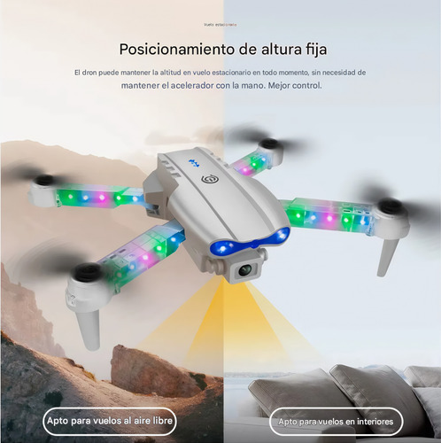 Mini Drone Plegable Camara Video Hd Wifi App Control E88dpro Gris