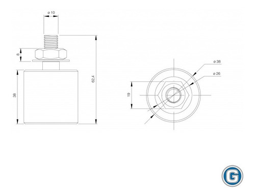 Imagen 2 de 9 de Rodillo Estabilizador Ø 38 Mm Guiador Portón Corredizo Nylon