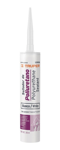 Sellador De Poliuretano De 280 Ml, Blanco, Truper