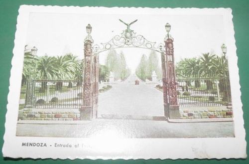 Postal Antigua Provincia De Mendoza Entrada Al Parque S/data
