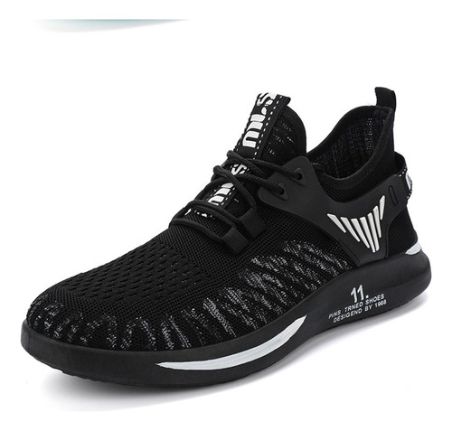 Zapatillas Tenis Negros Transpirables Casuales Para Hombre