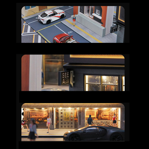 Fondo De Estacionamiento De Diorama De Barra De Canto