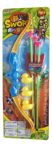 Arco Y Flecha De Juguete + Patitos Sopapas Arma Punteria Sb Color Multicolor