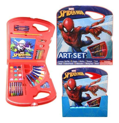 Juego De Arte De Spiderman Con Acuarelas, Marcadores, Lapic