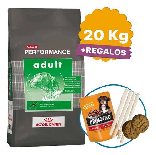 Alimento Royal Canin Club Performance Adulto 20 Kg + Regalo