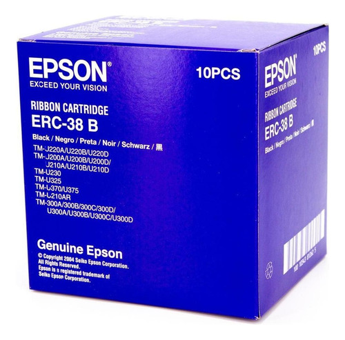 10 Cintas Epson Erc-38b Negra Para Impresora Tmu-200 /tm-300