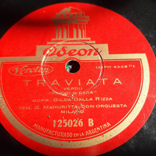 Pasta Gilda Dalla Rizza G Manuritta Orq Milano Odeon Tc71