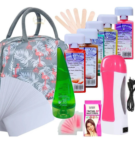 Imagen 1 de 7 de Kit Depilación + 6 Ceras + 300 Bandas Crema Gel Bolso