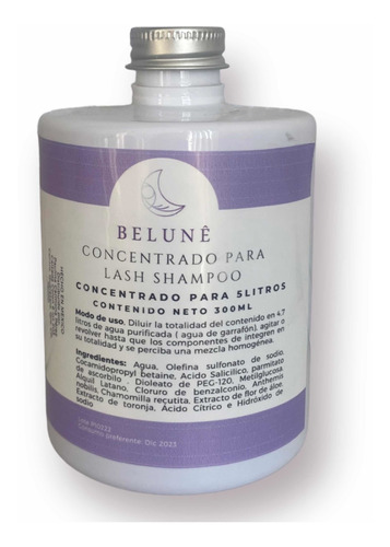 Concentrado Para Preparar 5 Litros De Lash Shampoo Belunê