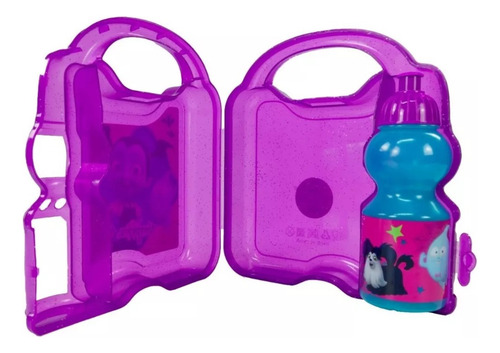 Lonchera Infantil Con Botella Vaso De Plástico Vampirina