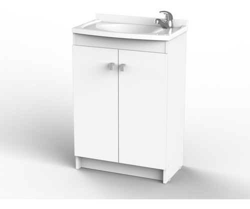 Vanitory Mueble Para Baño Con Bacha 1 Agujero 55 Cm De Pie Color de la bacha Blanco Color del mueble Blanco