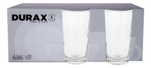 Setx6 Vaso Bubbles Durax De 420ml En Display Color Transparente