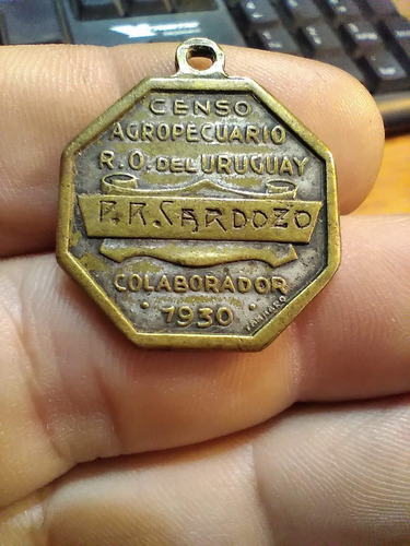 Escasa Medalla Censo Agropecuario 1930 Colaborador Tammaro