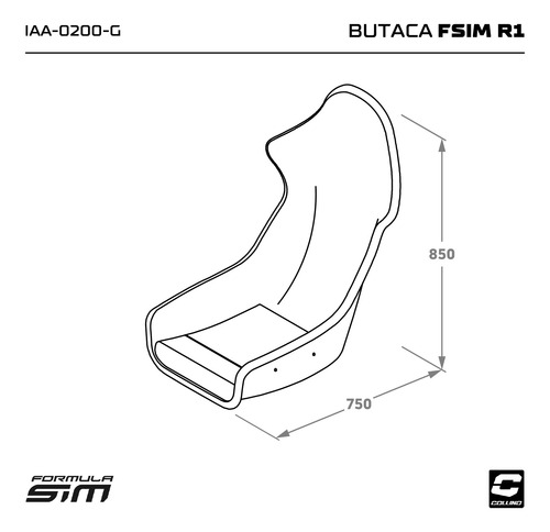 Imagen 2 de 8 de Butaca De Competicion Fsim R1 Para Simuladores Formula Sim